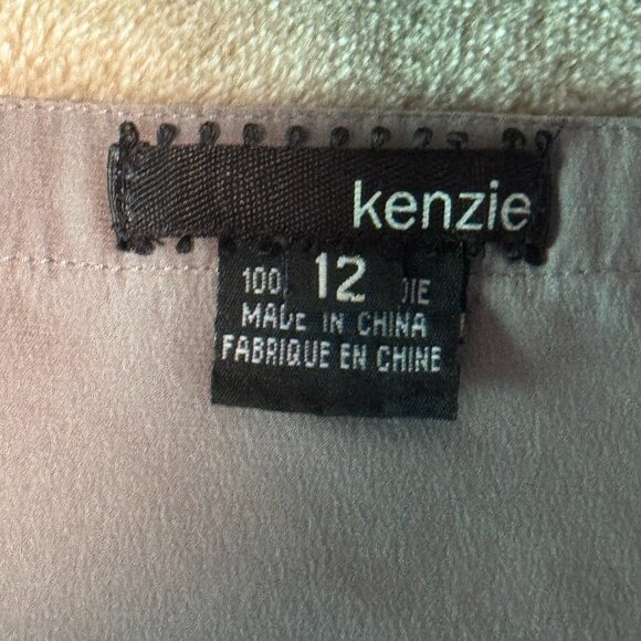Kensie Silk Blouse Top SIlver Size 12 L - Picture 4 of 11
